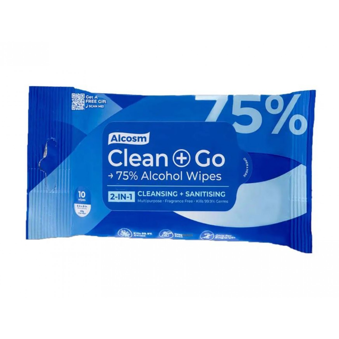 ALCOSM 75% ALCOHOL CLASSIC WIPES 10S