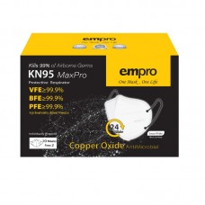 EMPRO RESPIRATOR KN95 MaxPro COPPER OXIDE ANTIMICROBIAL FACE MASK 5PLY (WHITE SNOW) 12S